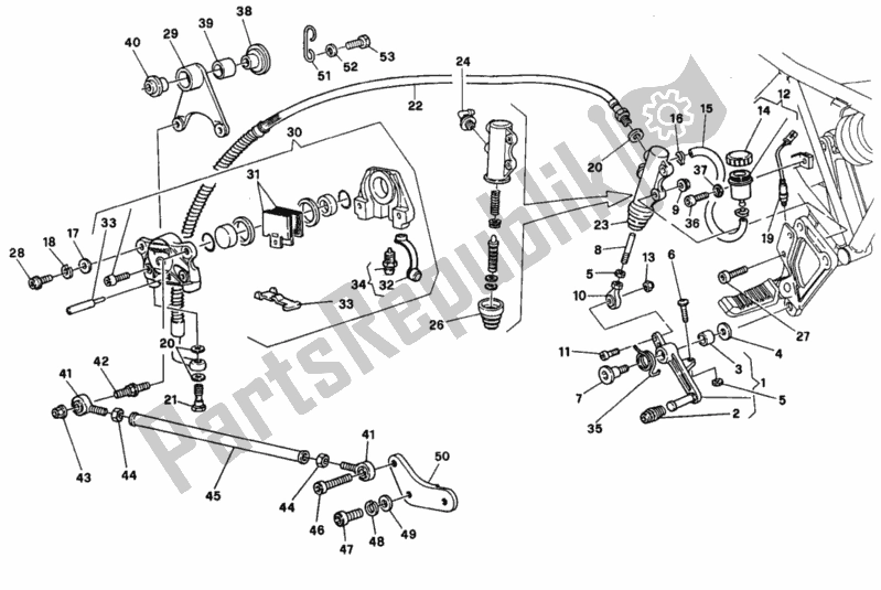 All parts for the Rear Brake System Optional of the Ducati Supersport 750 SS 1991
